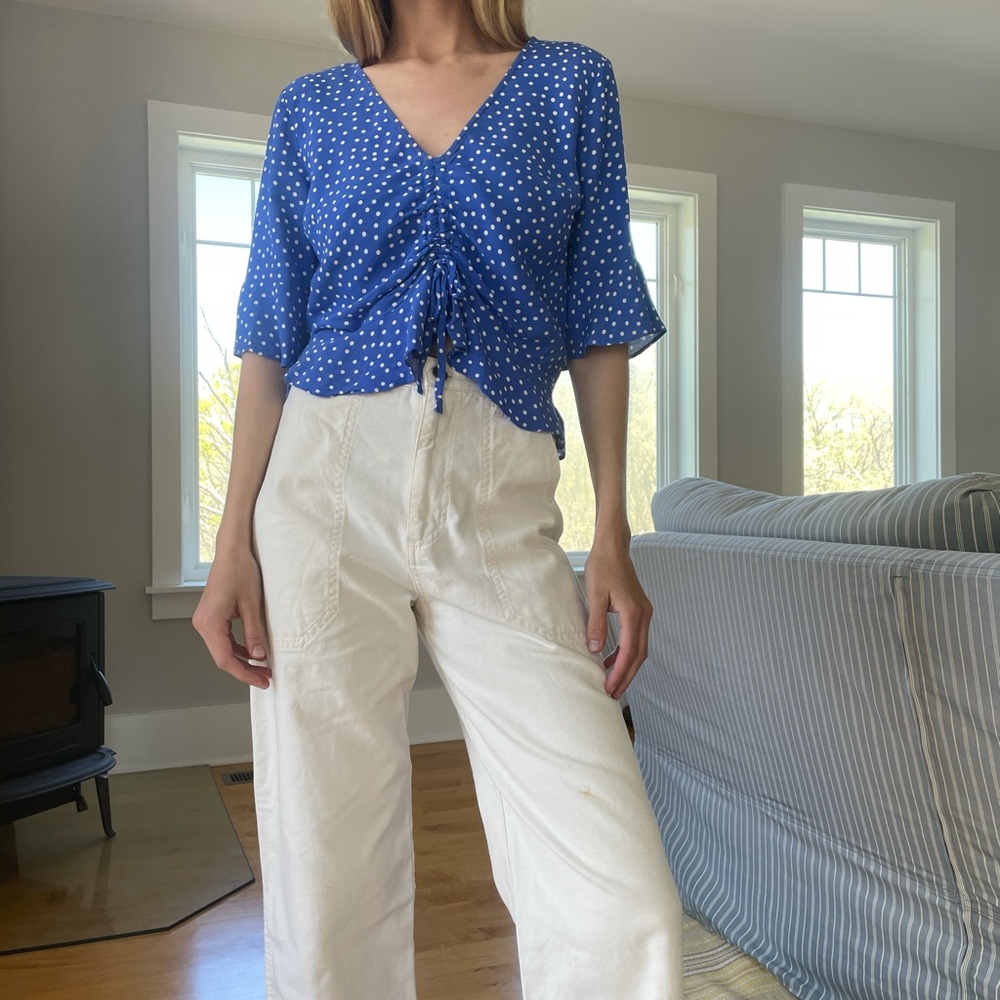 Blue Polka Dot Blouse